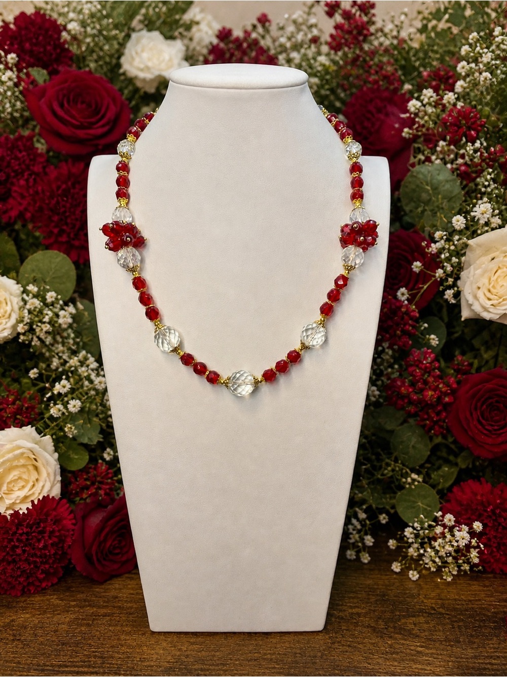Red Crystal Chandelier 20 inch Necklace Aprilsplace